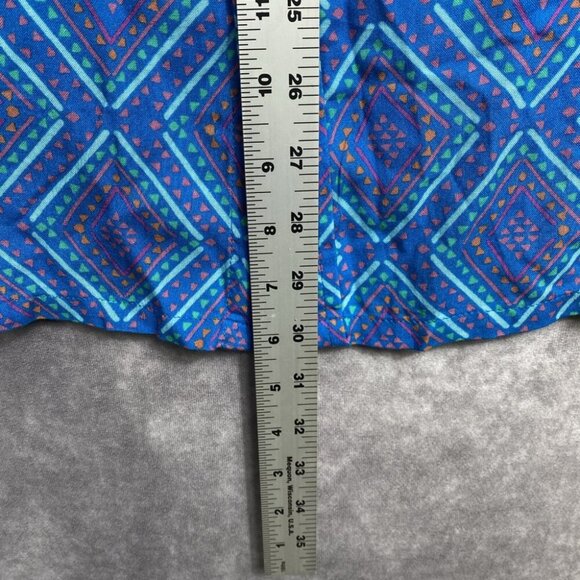 Chubbies Button Up Shirt Mens S Blue Geometric Vibrant Summer Vibe Casual - Picture 8 of 10